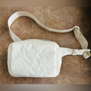 Lole Cream Quilted Crossbody Sling Bag
